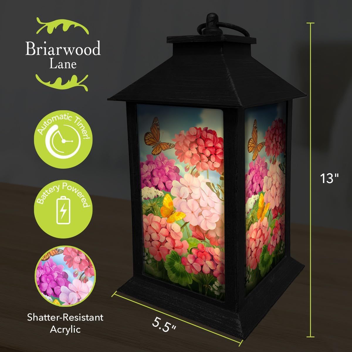 Briarwood Lane Geraniums in Bloom Lantern