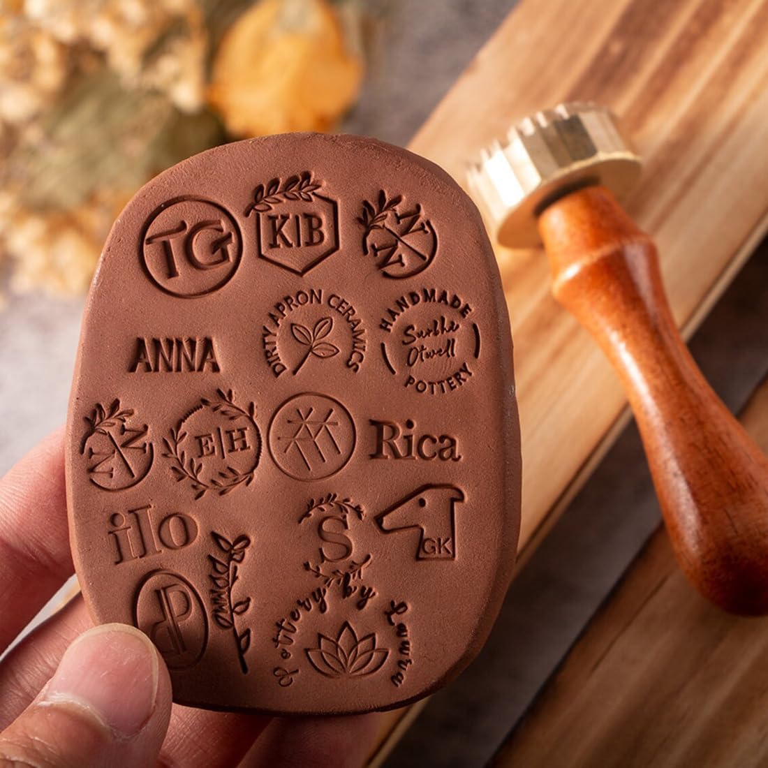 Custom Pottery Stamp - Stamp for Pottery - Custom Monogram for Pottery Stamps - Custom Initials for Pottery Stamps - Custom Clay Stamp