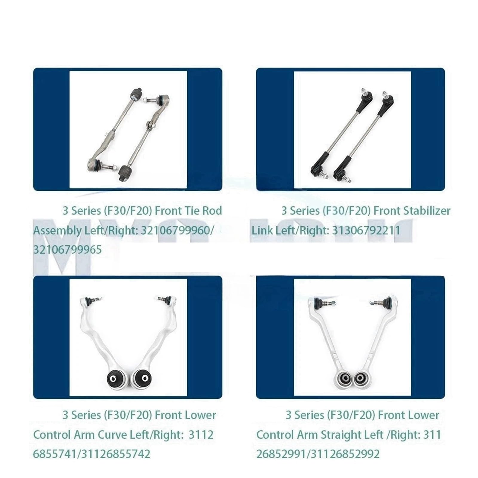 8pcs Control Arm Ball Joint Stabilizer Link Tie Rod Kits Compatible For BMW 1/2/3/4 Series F30 F31 F32 F33 F34 F35 F20 F21 F22 F80