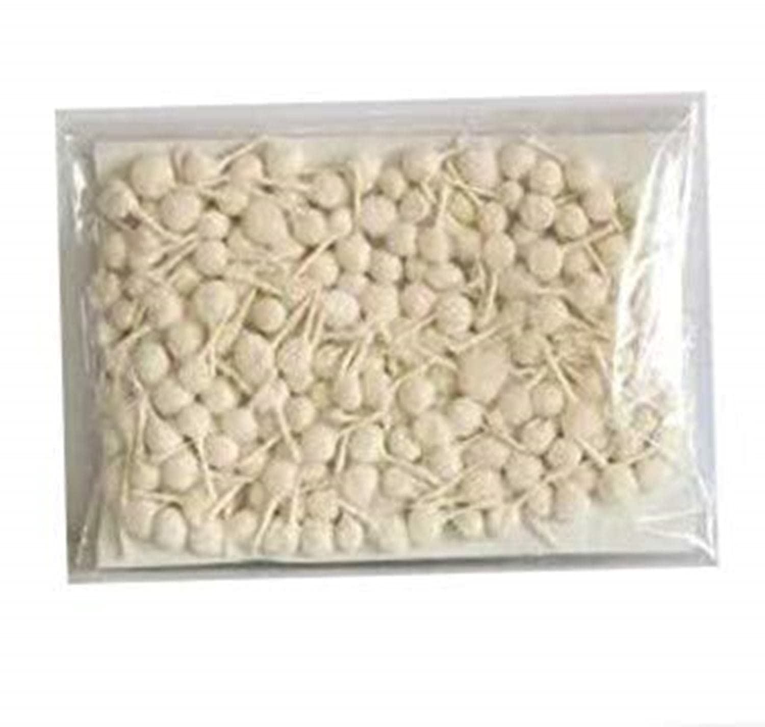 BhayaJi ® Raw Cotton Wicks Hand Made Round Shape Diya Bati Ghee Wick Phool Batti for Puja Long Diya Jyot Rui Batti Deepam Vattulu Pooja Articles - Cotton Pack of 250 Pieces