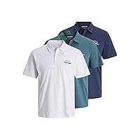 JACK & JONES Jjbrandon Polo SS 3Pk MP, Bianco