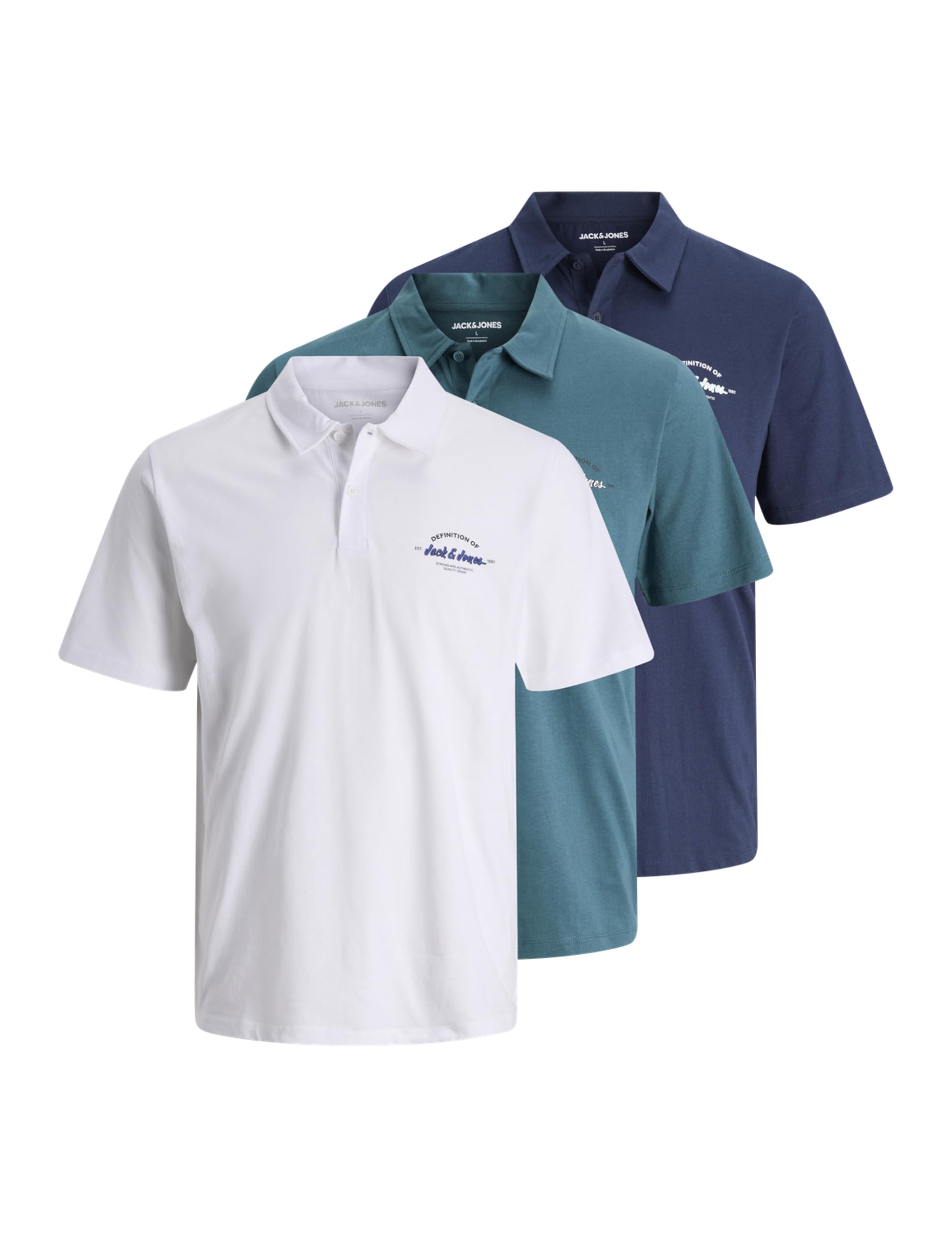 JACK & JONES Herren Jjbrandon Polo Ss 3Pk Mp (3er Pack)
