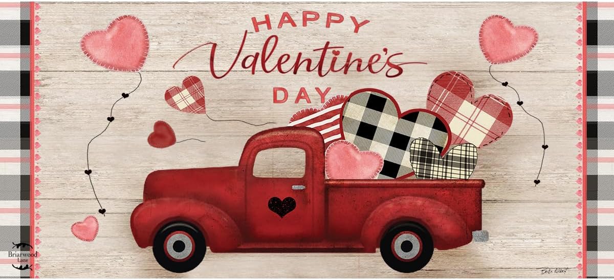 Briarwood Lane Valentine's Love Pickup Mini Mat 22 x 10 Indoor Outdoor