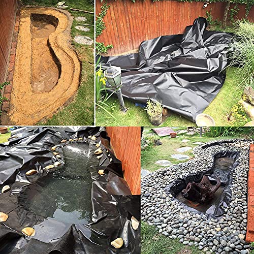 Warooma Pond Liner Black Garden Pond Liner Pvc, Pond Liner Garden Pool Membrane, For Garden Pond Strength, Uv-Resistant, Tear-Proof Environmentally Friendly #TOP6