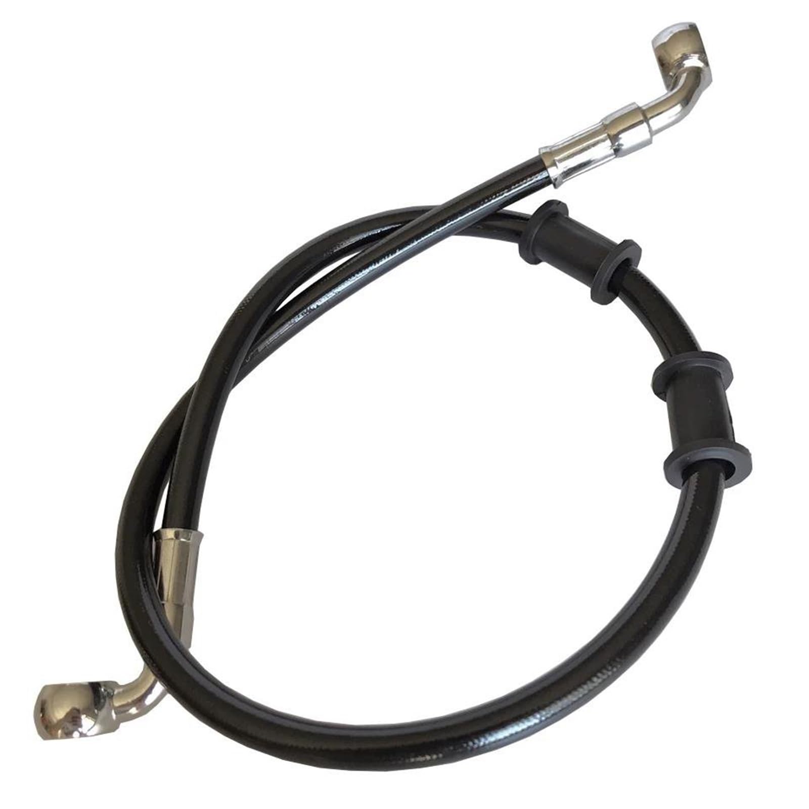 Flexible de frein Durite De Frein/embrayage/huile Moto Tout-terrain Noire, 90° -, 400 Mm À 2200, Tressée En Acier Renforcé(Black 1500mm)