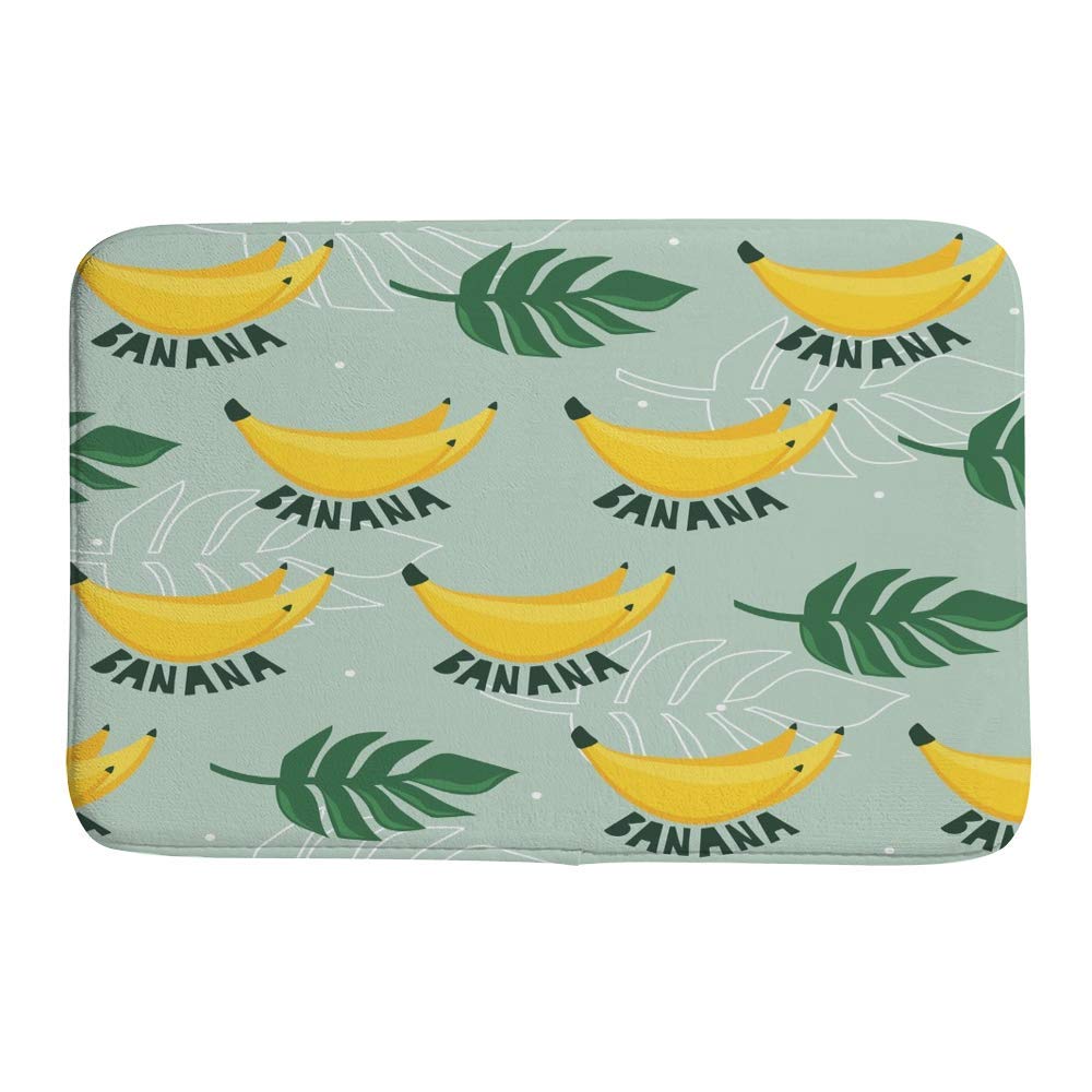 Tapis de salle de bain palmier 78x50 cm ensemble doux et antidérapant