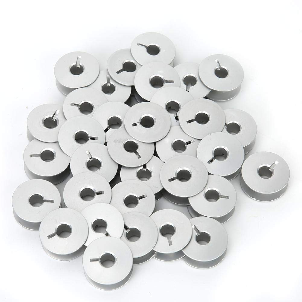 Bobinas para máquinas de coser,100 piezas 55623A Accesorios de repuesto ranurados para bobinas de aluminio para piezas de máquinas de coser industriales,fácil almacenamiento