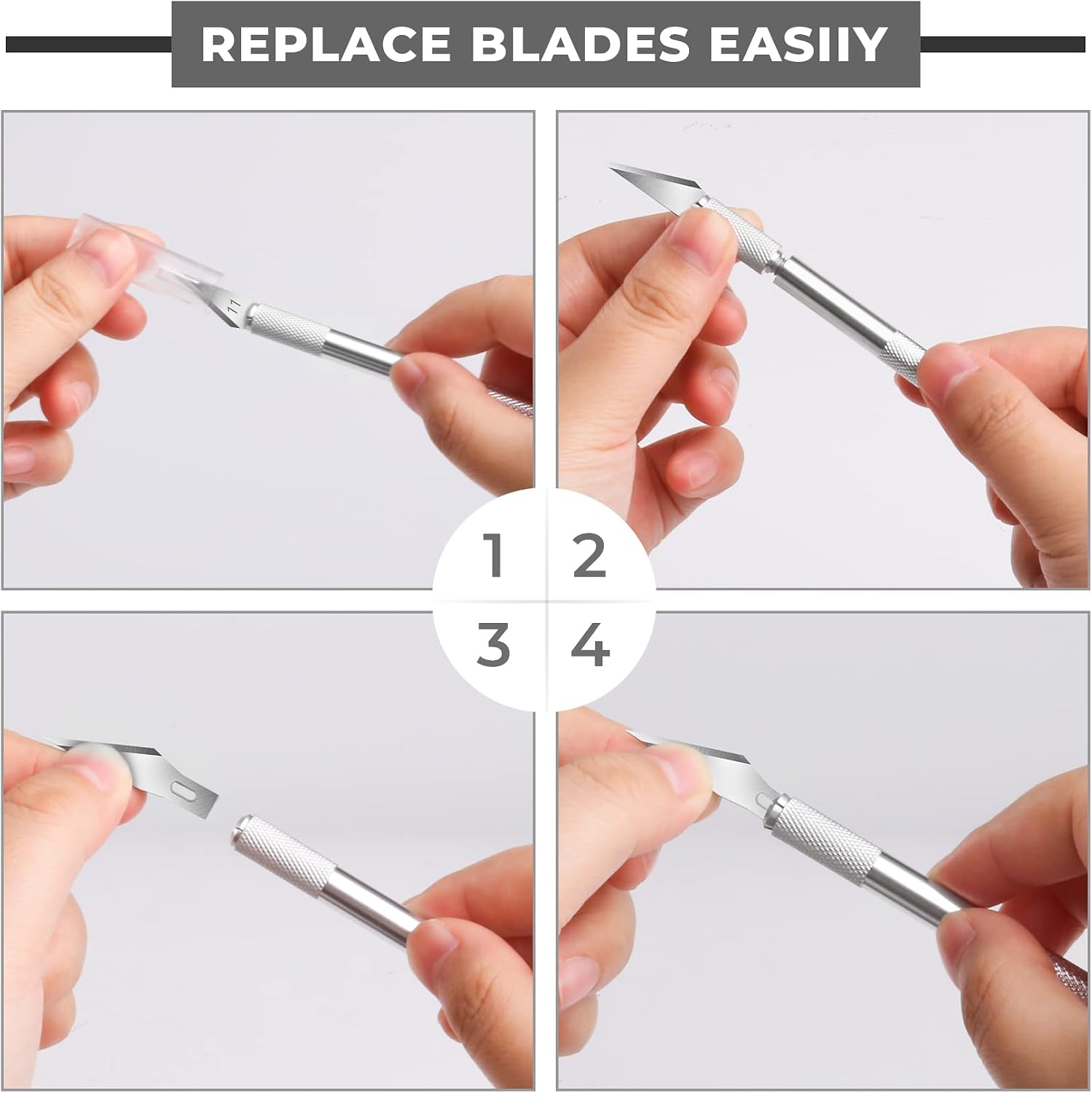 DIYSELF 23 Pack Exacto Knife Craft Knife Precision Carving Hobby Knife Kit, 20 Spare Art Knife Blades for Art, Scrapbooking, Stencil