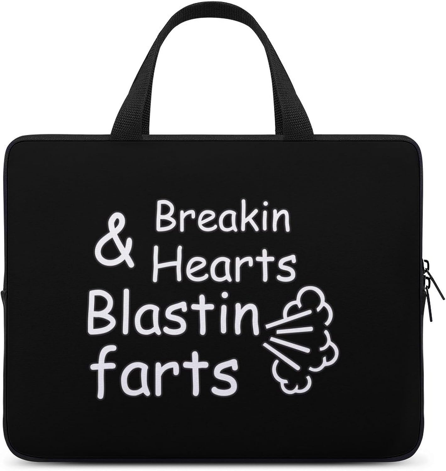 Breakin Hearts Blastin Farts Laptop Sleeve Case Computer Briefcase Carrying Bag with Handle for 10/12/13/15/17 Inch Laptops