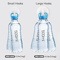 Vista 3 de Removable Adhesive Wall Hooks, Heavy Duty Damage-Free Hanging Holds up to 2.2 lbs, 12-Pack with Strips, No Drilling Hangers for Pictures, Christmas