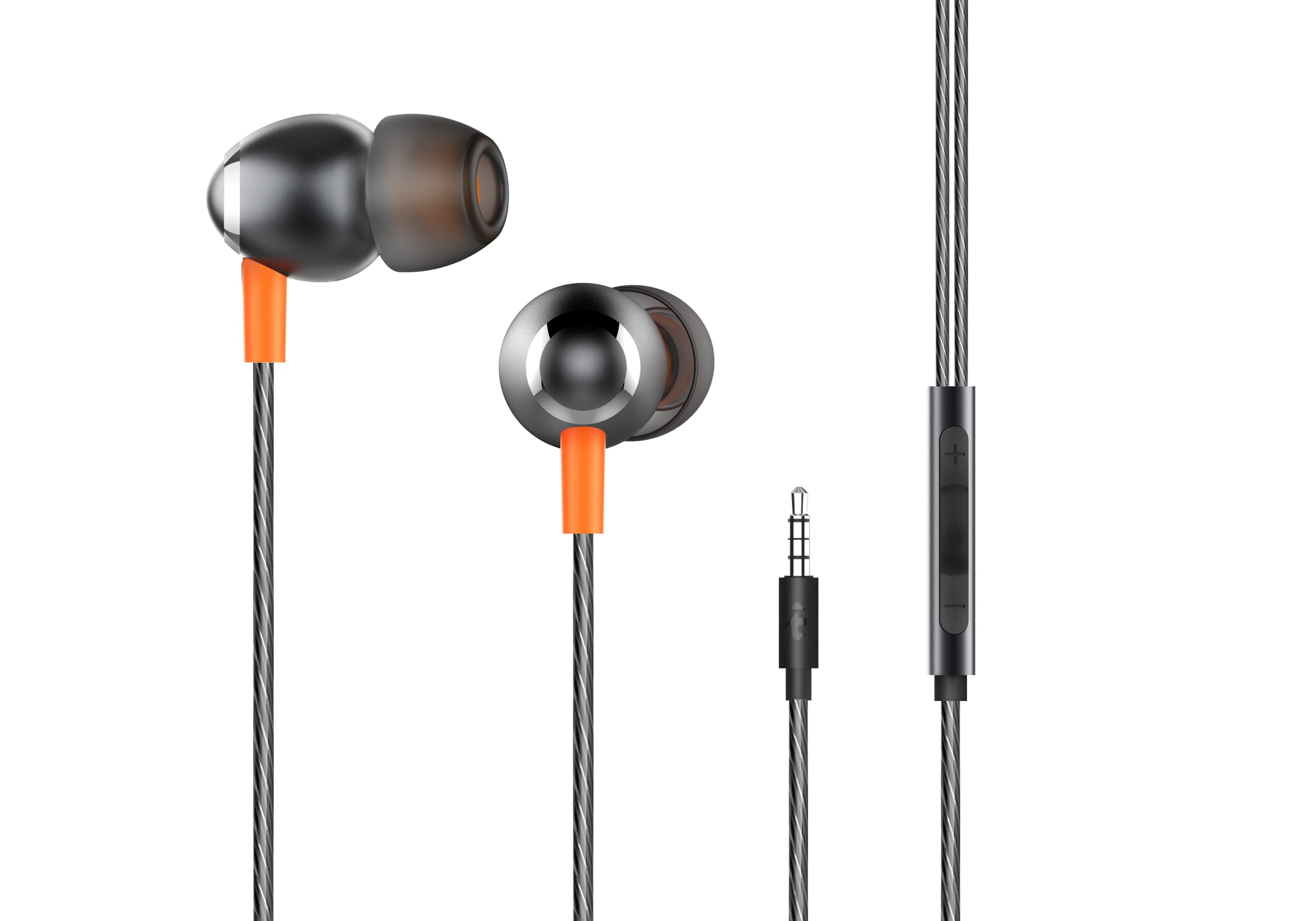 itel Wired Earphone with in-line Mic, Powerful 10mm Drivers for Bass Boost, Aluminium Alloy, Polished Metal Design and 3-Button Remote (Black)-image-9