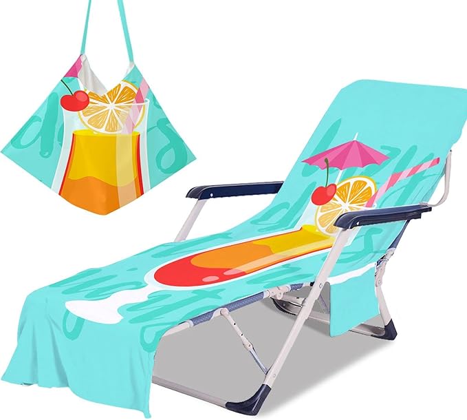 Morbuy Beach Chair Cover Towel, Fashion Print Beach Towel Lounger Bags