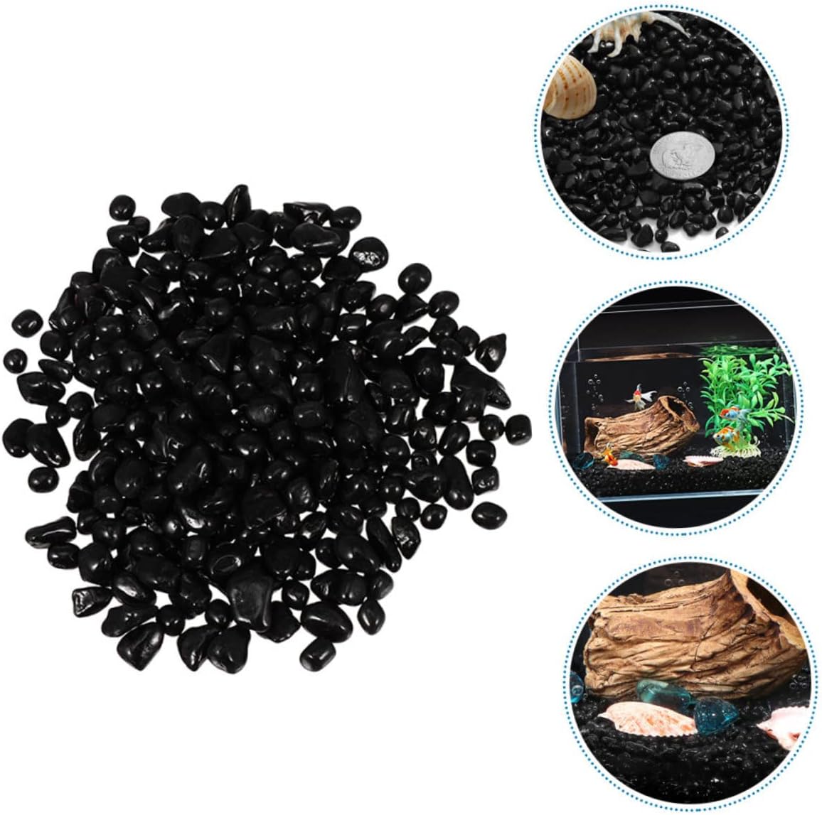 MAGICLULU 1Bag Pearl Aquarium Gravel Polished Stones for Fish Tank Natural Decorative Pebbles for Aquascaping Healthy River Rocks for Plant Substrate