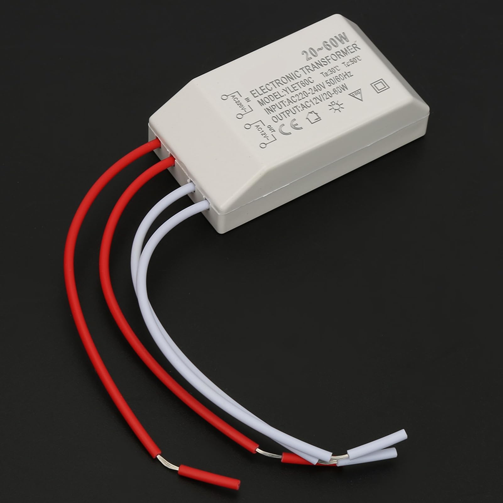 Trasformatore Elettronico Alogeno 20-60W 220V a 12V AC per Lampade Alogene G4 Illuminazione Nave Casa Negozio