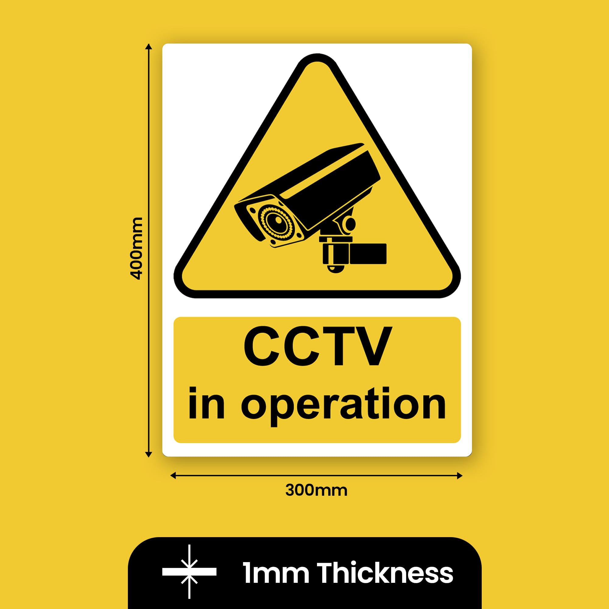 Cartello CCTV In Funzione 300x400 Mm, Conforme ISO 7010, PVC Rigido 1 Mm, Segnale Avviso Telecamere Di Sicurezza Per Esterno, 2 Pezzi