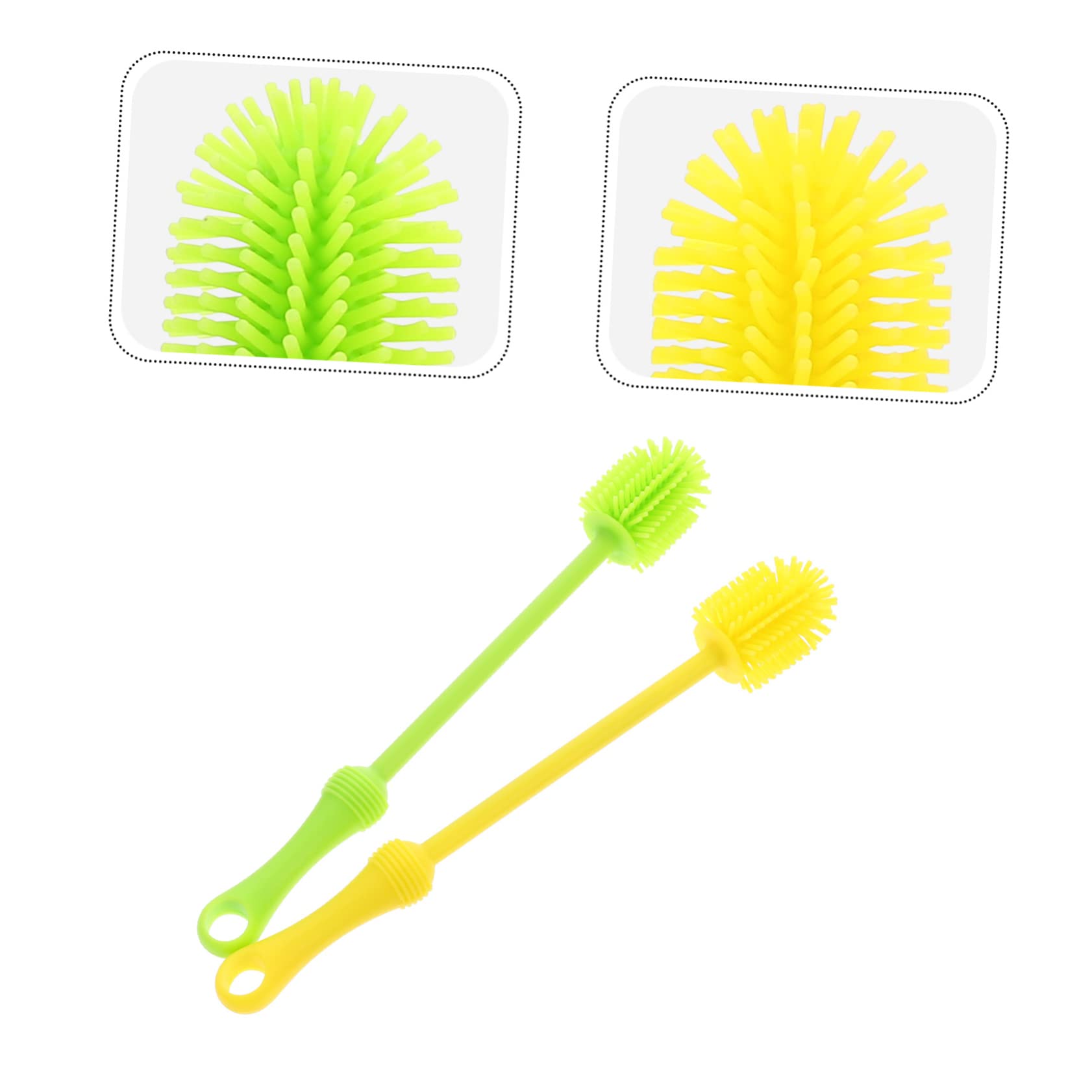 Toyvian 4piezas Cepillo De Silicona para Limpiar Biberones Mango Herramienta Multifuncional para Botellas De Agua y Cocina Diseño Ergonómico y Antideslizante para Bebés y Uso Doméstico