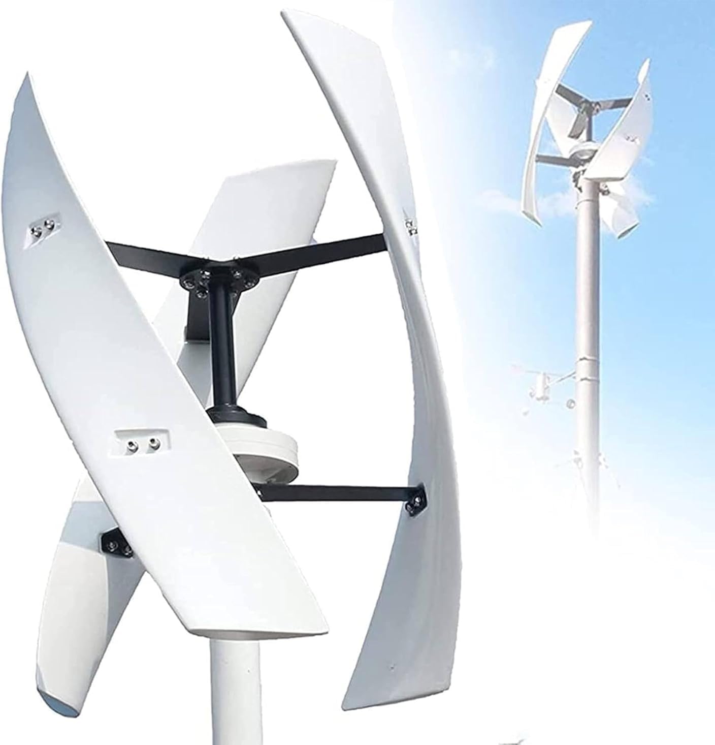 Kit generador de turbina eólica con Controlador de Carga, Equipo productor de Electricidad Vertical, Kit generador de turbina eólica Vertical de 20000 W - 12 V 24 V 48 V 220 V, productor de