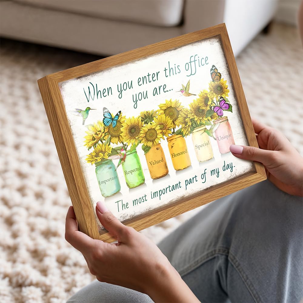 Inspirational Office Wall Art & Decor FRAMED - Motivational Posters - Positive Quotes Wall Decor - Home Office Decoration - Teamwork Art - Inspirational Gifts - Entrepreneur Gifts - 8x10 Picture Sign