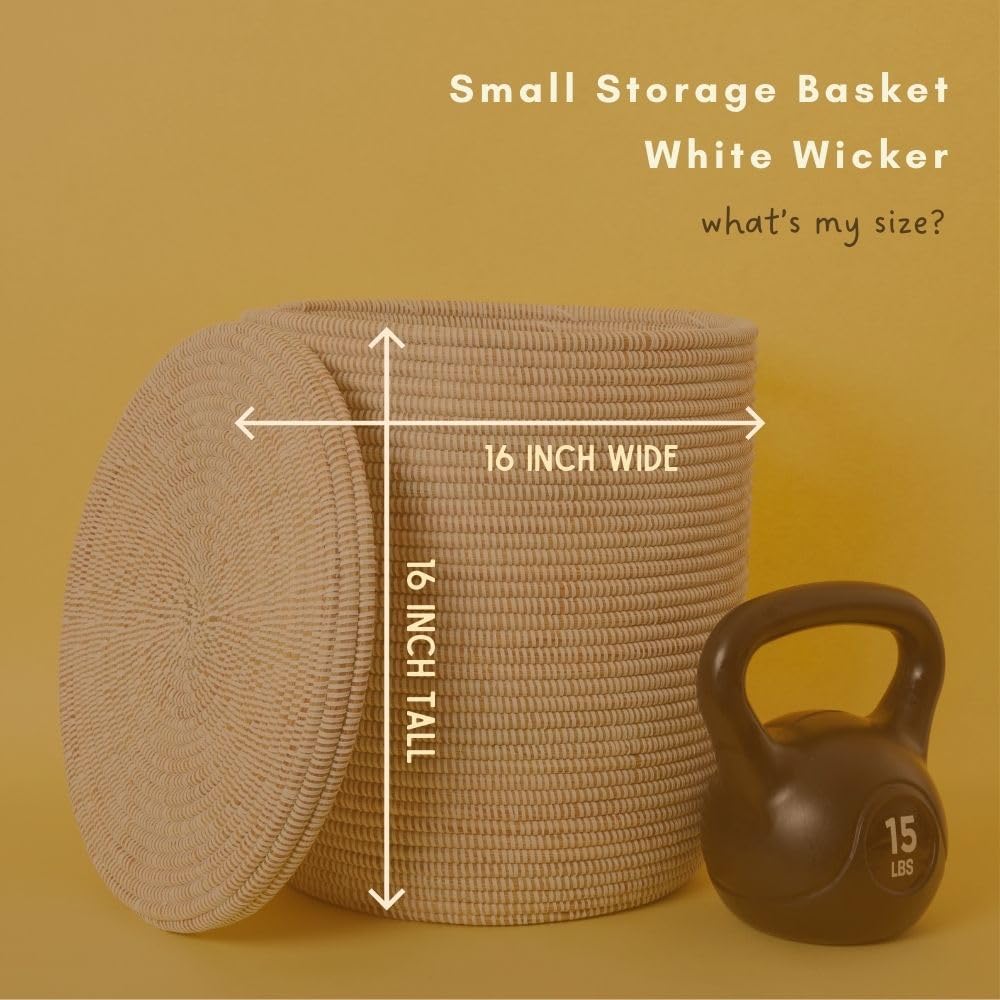 White Bin with Lid, Small Size, 16 Inch Tall, 16 Inch Wide