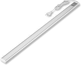 REV Unterbauleuchte Küche LED - Aluminium Schrankbeleuchtung 90cm, 10W, 850 Lumen, 3000K, Küchenbeleuchtung flach mit Sensor, einfache Montage, silber