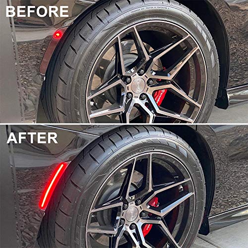 Smoked LED Side Marker Light for Dodge Charger 2015 2016 2017 2018 2019 2020, OEM Side Marker Lights Kit, include Front (Amber) & Rear(Red)