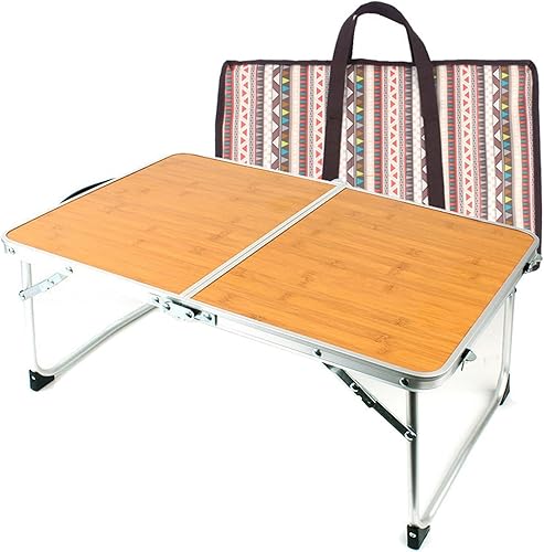 Miniatura 3 de ROOMAN Small Folding Table Camping Folding Table Lightweight Portable Aluminum Desk with Carry Bag Outdoor Travelling Beach Picnic Fishing Garden