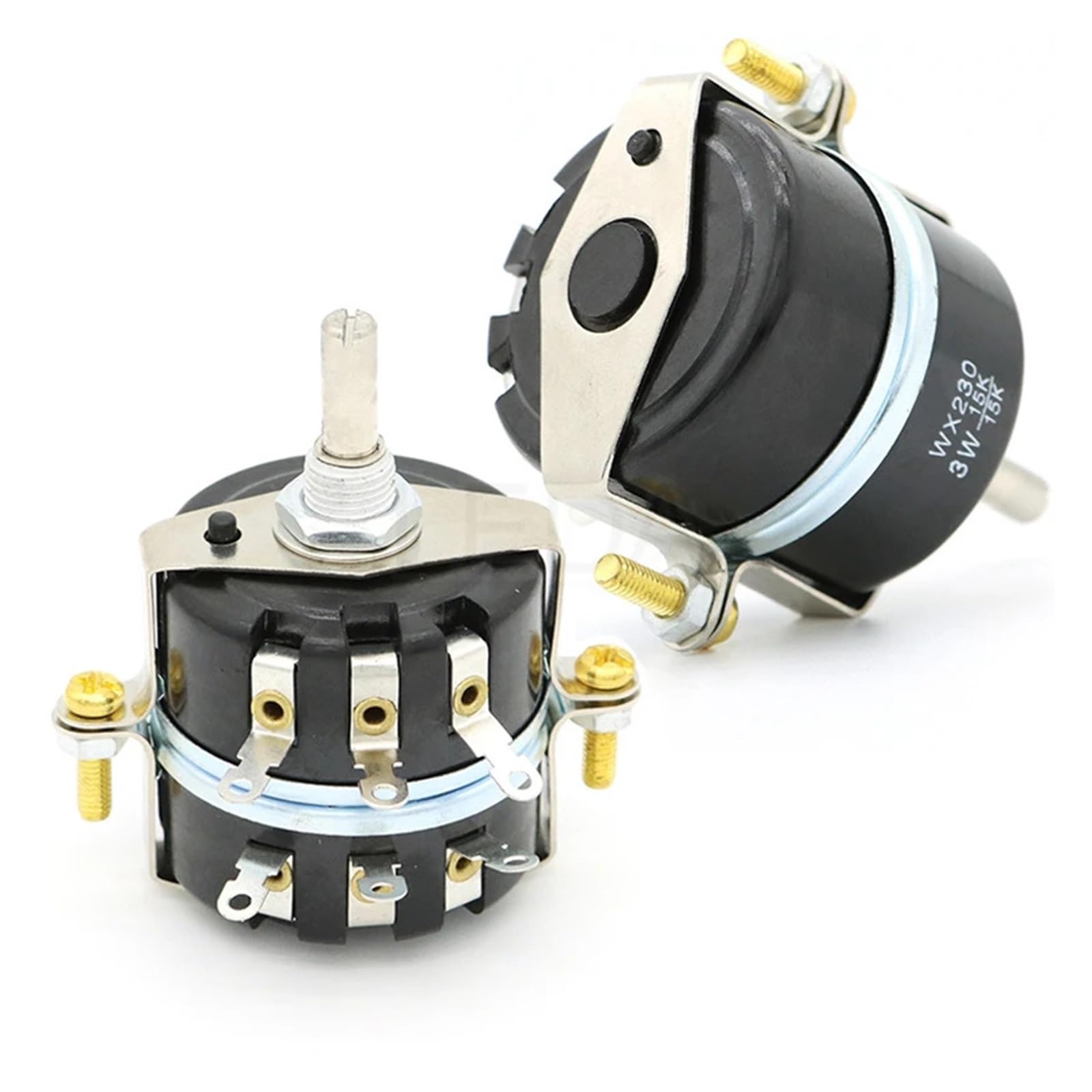 KQDRWBNX 1Pc WX230 3W 100 Ohm 220 Ohm 330 Ohm 470 680 1K 1.5K 2.2K 3.3K 4.7K 5.6K 6.8K 10K 15K 22K 33K 47K Dual Wirewound Potentiometer(5.6K)