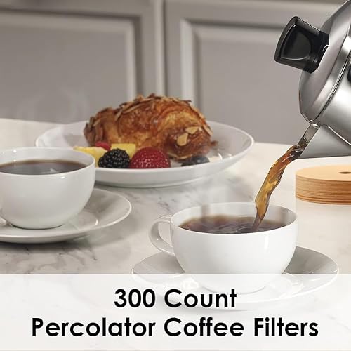 Miniatura 3 de Mimore Filtros de café para percolador, 300 filtros de café de disco de 3.75 pulgadas para percoladora, filtros desechables sin blanquear (filtros