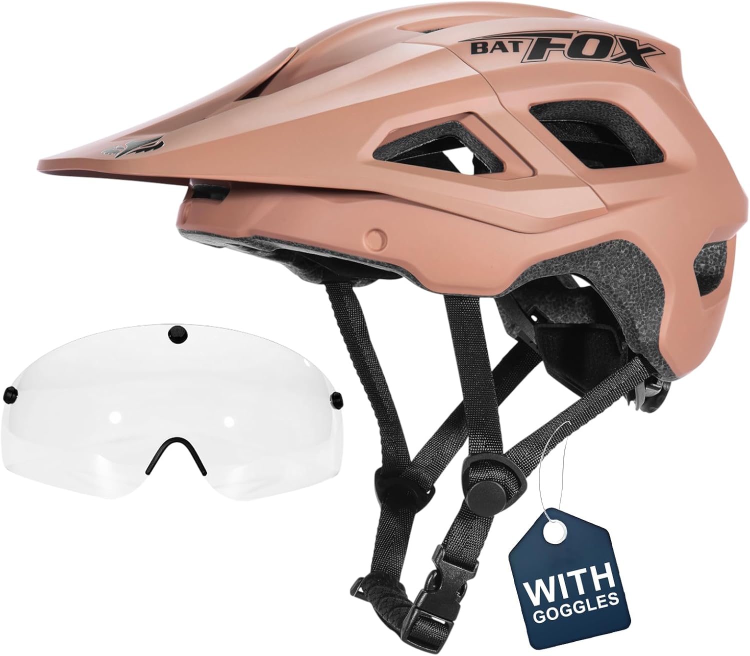 BATFOX NTA 8776 E-Bike & Mountain Bike Helmet for Adults Youth, E-MTB Cycling Helmet for Men Women (52-60CM)