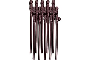 Bachelorette Party Brown Penis Straws - 10 Straws