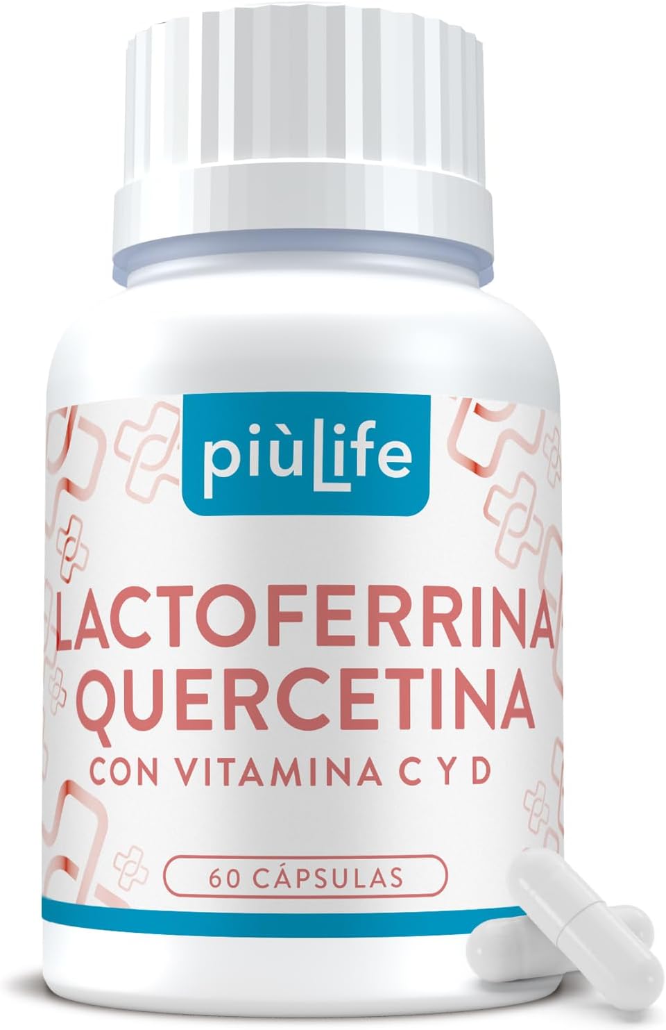 Lactoferrina 200 mg + quercetina 200 mg PiùLife, 60 cápsulas