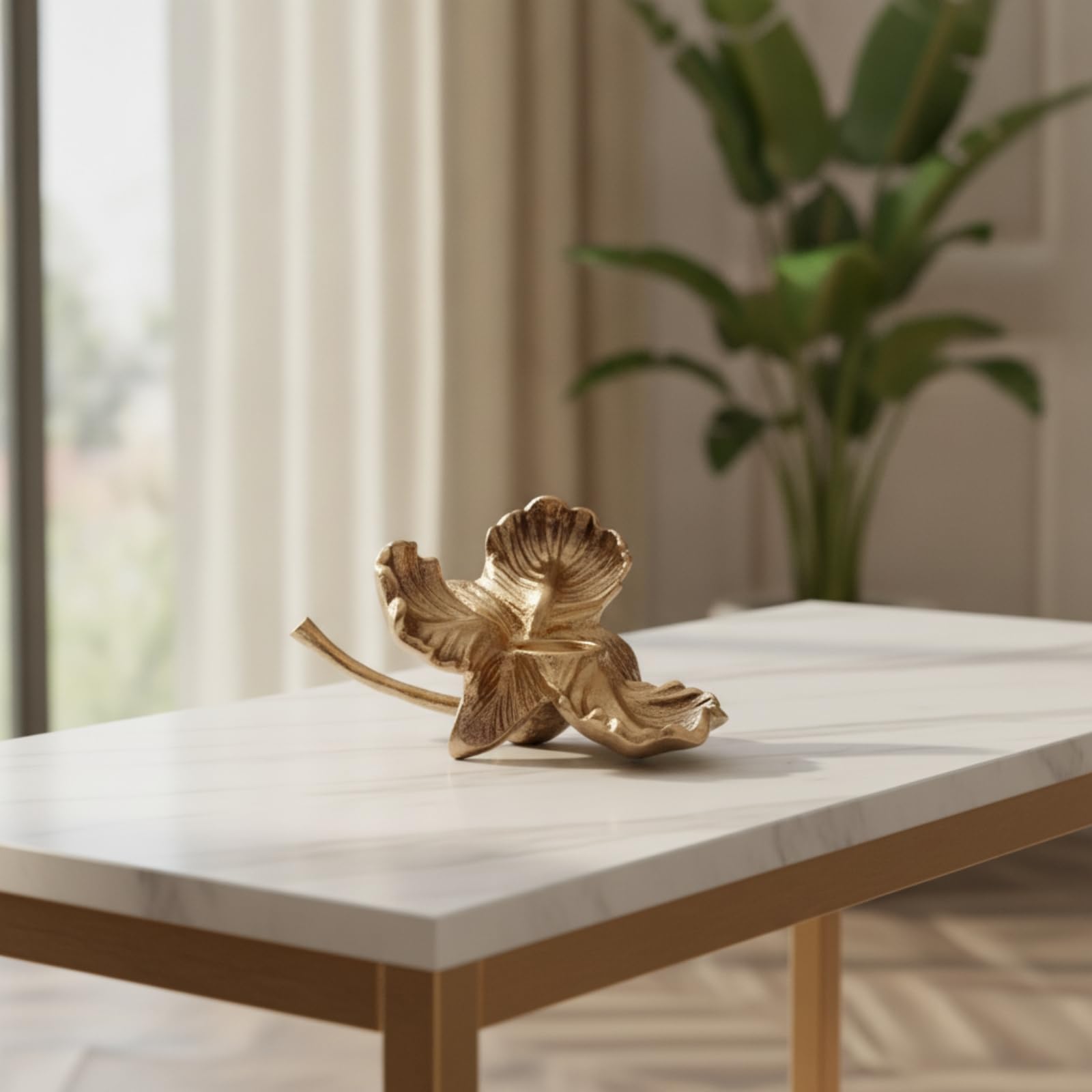 Portavelas Aluminio Artístico Canlabro con Pájaro Vintage Canlabros para Mesa, Salón, Dorado, Grande 28 24 H12cm