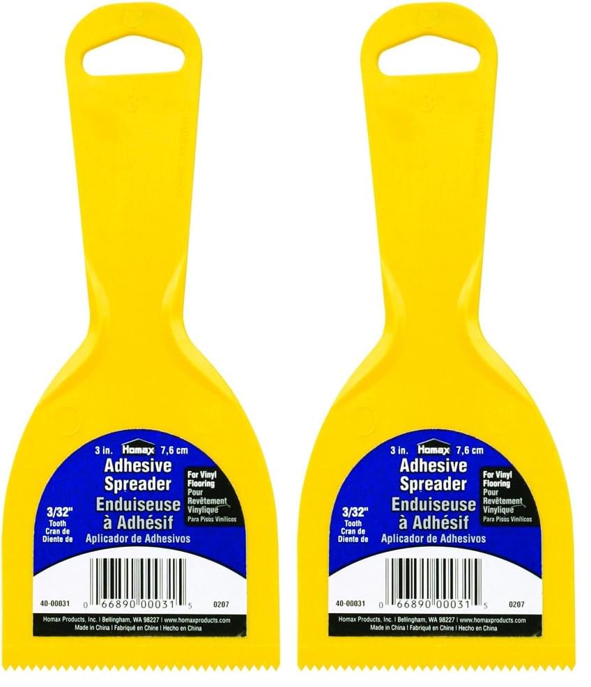 Image of Homax Adhesive Spreader, 3 inch, 3 /32 inch Tooth, Vinyl Flooring Spreader (Pack of 2)