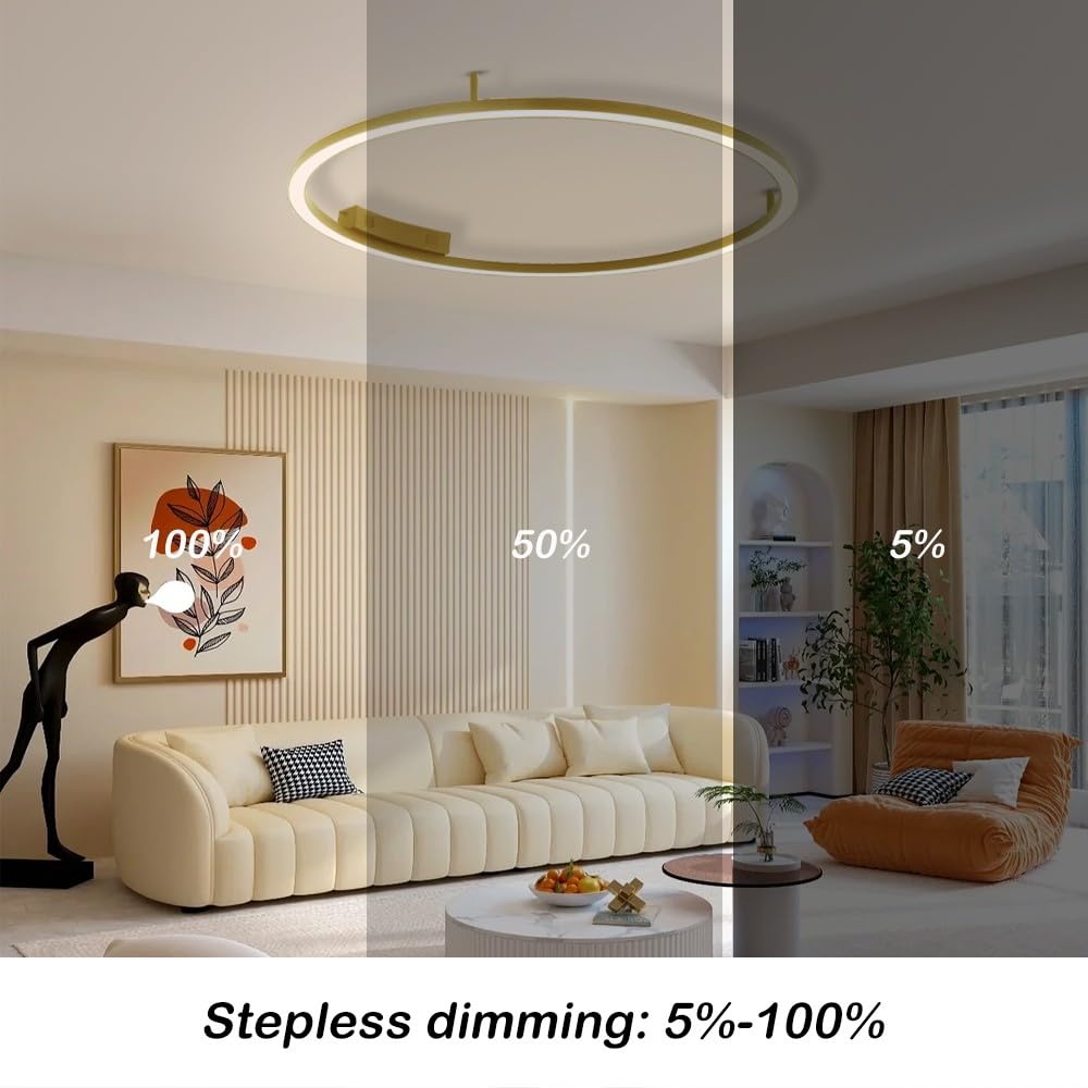 Immax NEO FINO Decken- (Wand-) Leuchte gold 80cm 55W 4285lm Tuya Zigbee 3.0 mit Fernbedienung