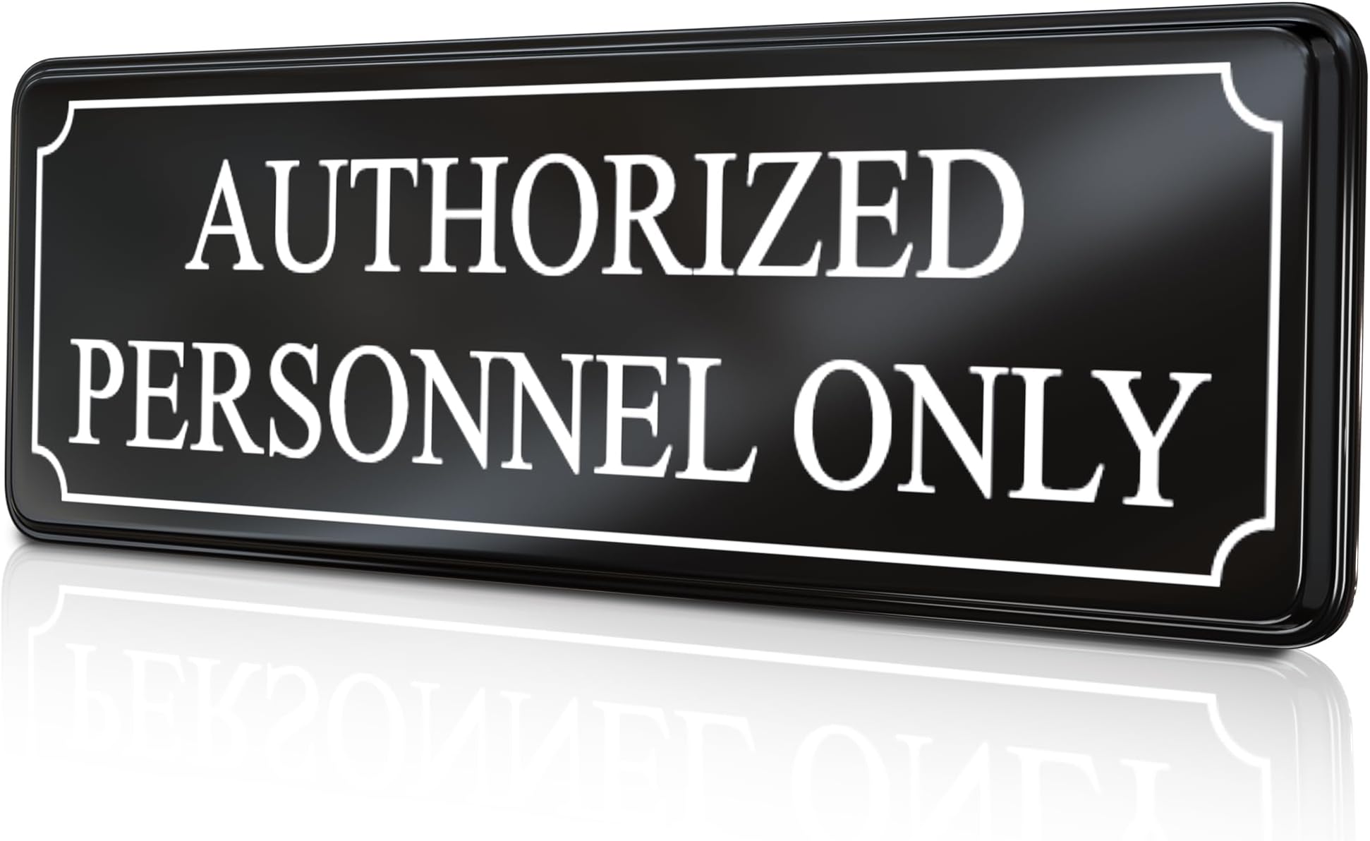 Authorized Personnel Only sign for Office Door Wall Home and Business - Black White Sticker - self-Adhesive 9×3 in - Easy Installation Without Any Tools - MolnijaPro