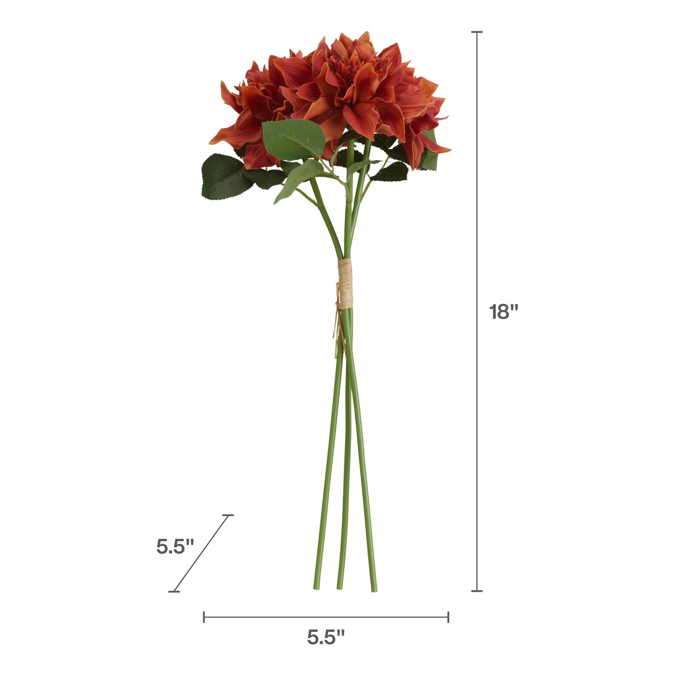 MIKASA Copper Mum - Set di 3 steli di fiori artificiali per decorazione autunnale, 12,7 x 12,7 x 45,7 cm