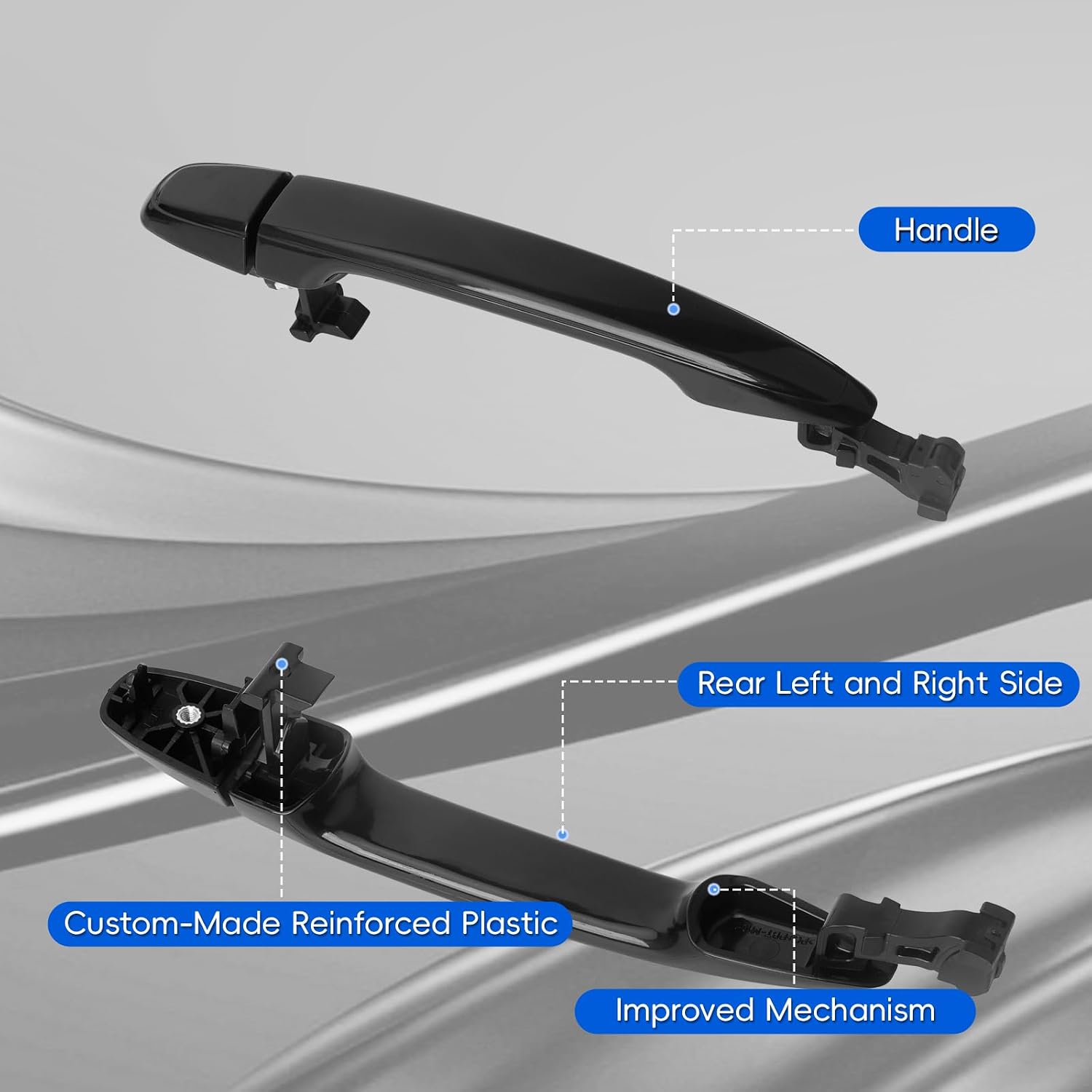 Exterior Door Handle | Outside Rear Left and Right Side | Compatible with 2004-2010 Toyota Sienna | OE # 6921308020, 69213-08020