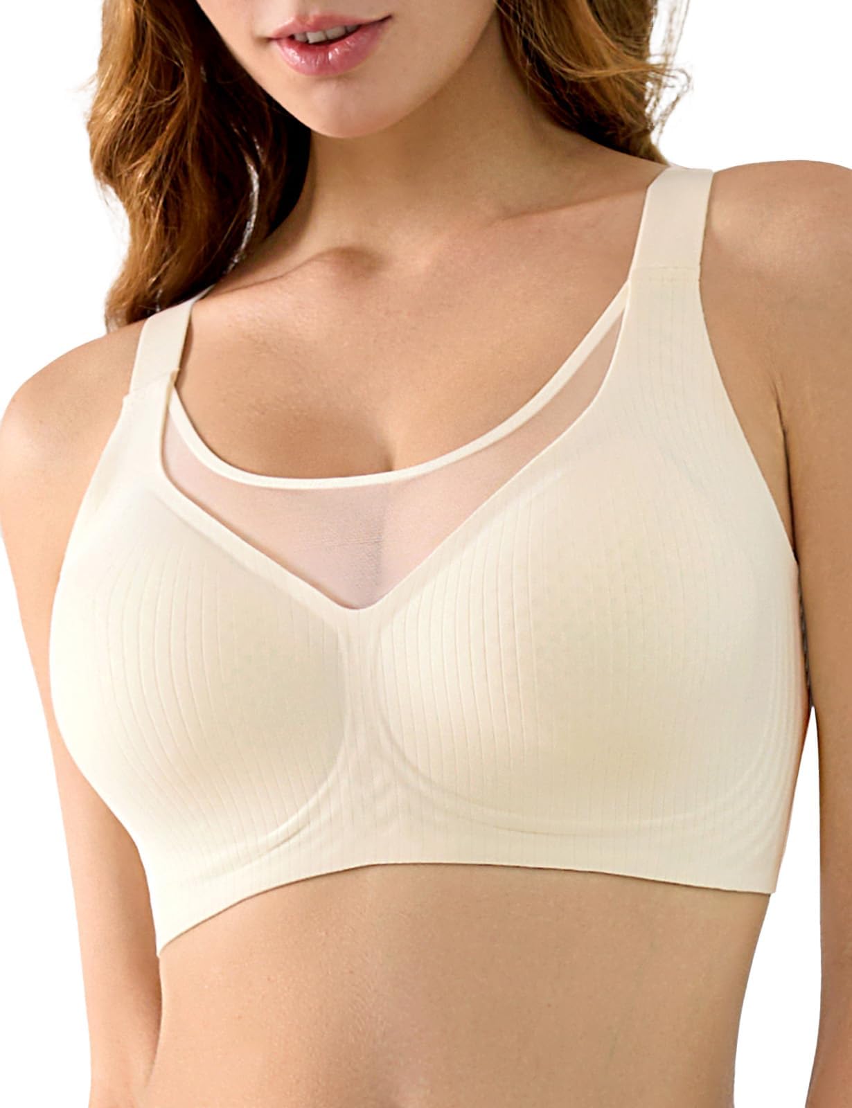 Wireless Bra Comfortable Seamless Lightly Padded Supportive Full Coverage Everyday Bras for Women