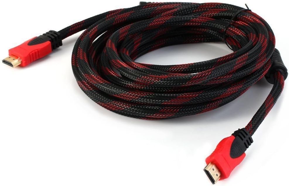 Deet® Ultra High Speed Fabric Braided Flat Gold Plated HDMI Lead. Dolby Atmos, Cable for PS4, SKY HD, 4K, Ultra HD [1.5 Meter Cable]