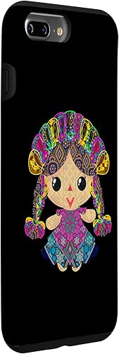 Vista 30 de iPhone 13 Pro Max muñeca mexicana, maria, mazahua arte huichol, lele, estuche