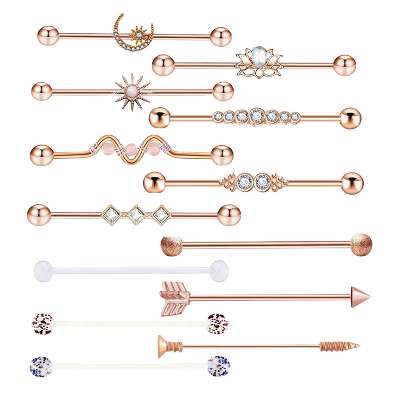 CALANDIS® 13X Industrial Barbell Earrings Straight Barbell For Women Men Stud Earrings | Fashion Jewelry | Earrings (B0C2VWV47R) Amazon Price History, Amazon Price Tracker