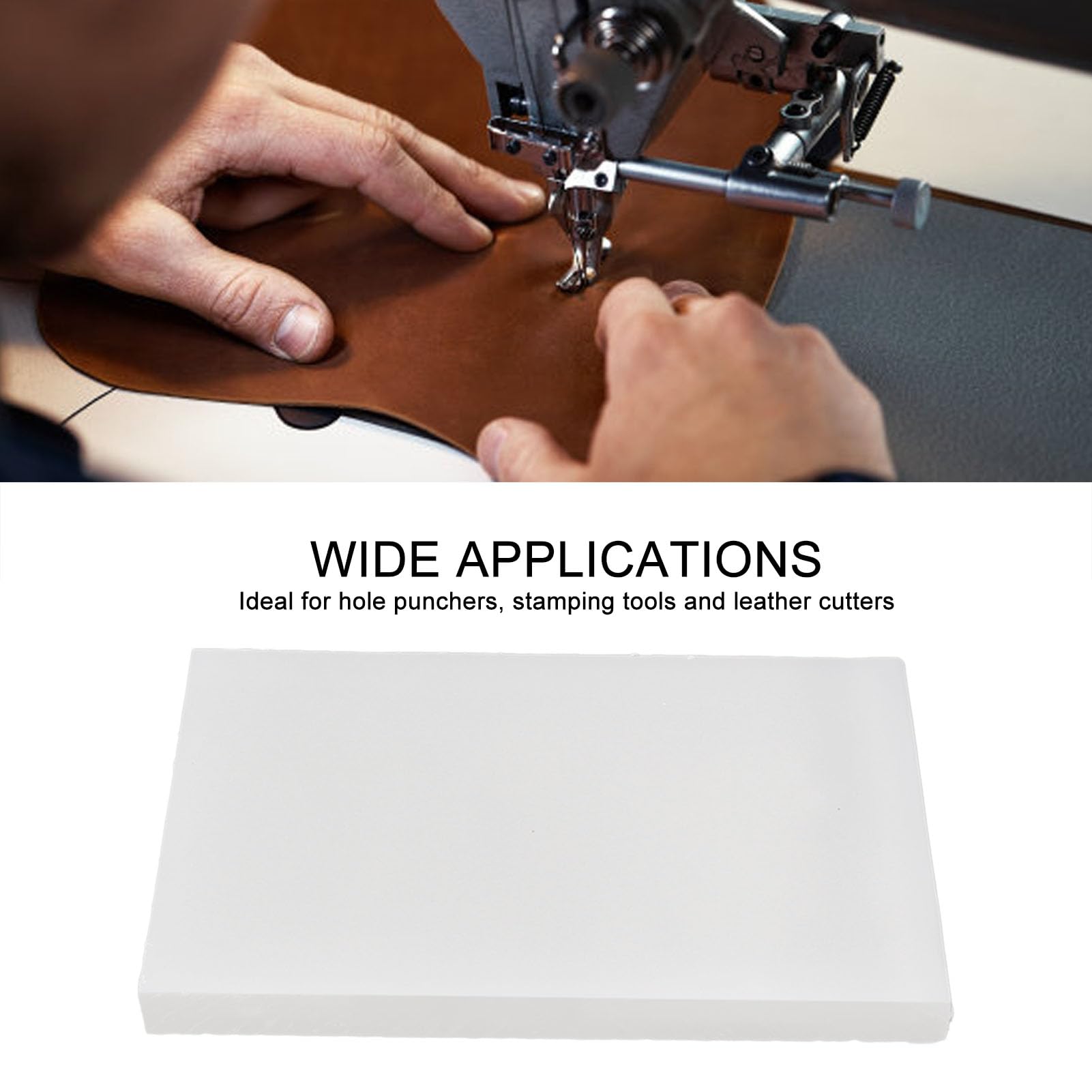 Leather Punch Mat,10.23x6.29x0.84in/ 260x160x21.5mm Leather Craft Punching Pad Rubber Mute,Stamping Cutting Board for DIY Sewing Craft Tool (M Thick) - Image 3