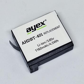 Ayex AHDBT-401 Batarya, GoPro, HERO4 Kamera İle Uyumlu