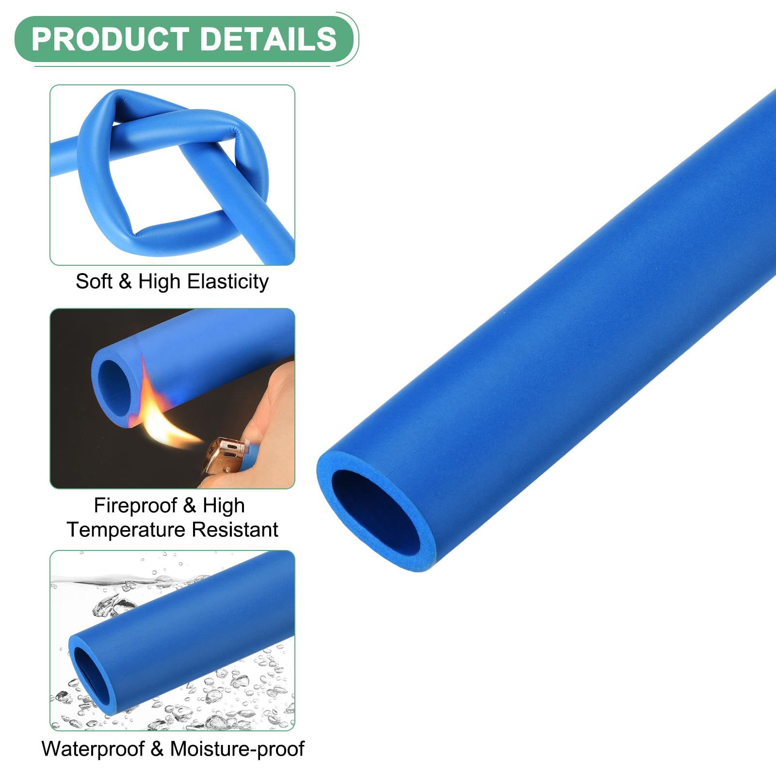 M METERXITY Pipe Insulation Foam Tube, 25mm 1" ID 35mm OD 3.3Ft 1m Length - Image 2