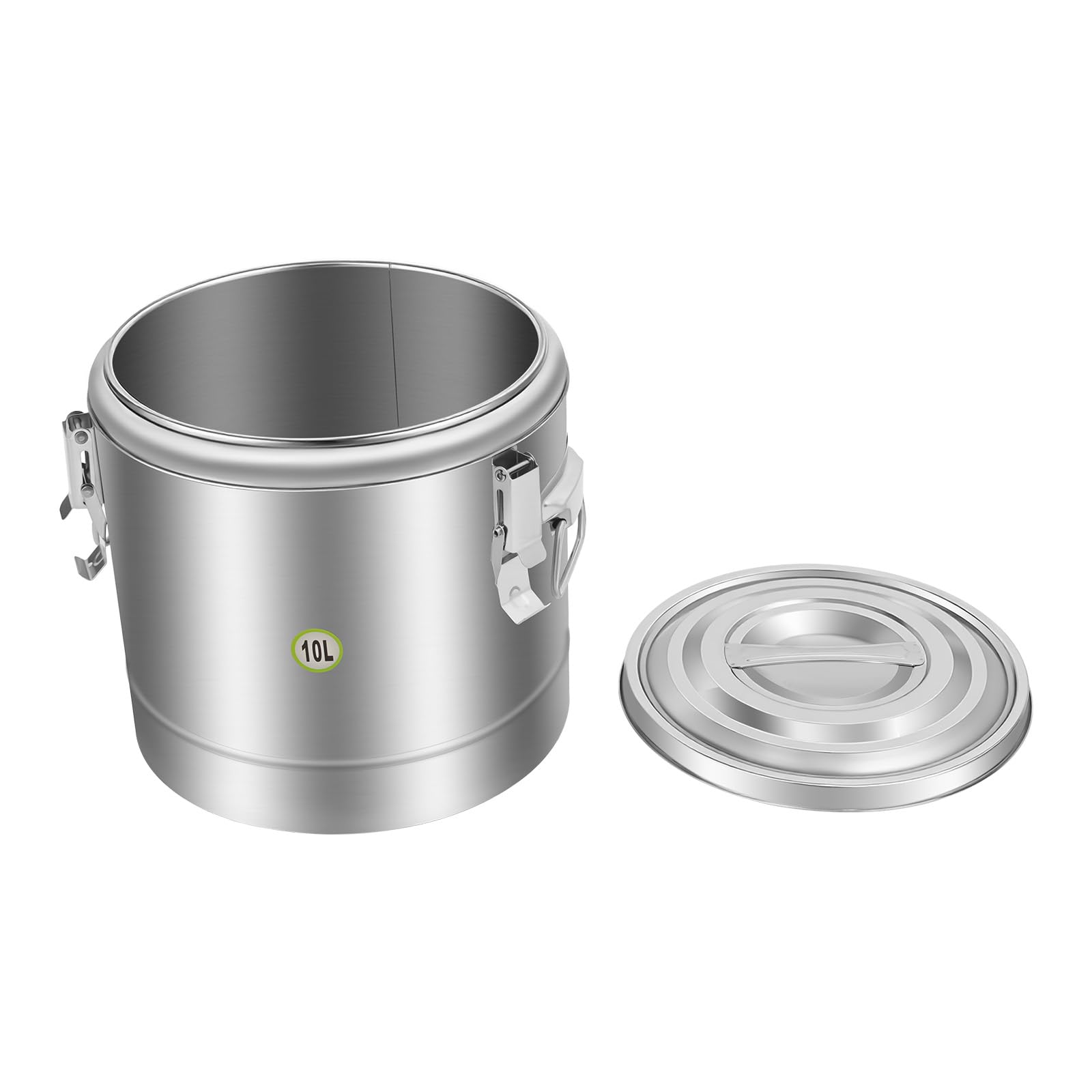 Contenitore termico professionale, 10/20/30 l, ermetico, in acciaio inox, con coperchio e chiusura di serraggio, per pasta, zuppe, cereali, grande contenitore termico per cibo (10 l)