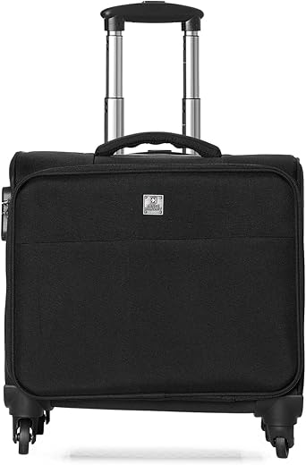 Swiss Military Trooper Laptop Overnighter Trolley Bag with 15.6 Inch Laptop Compartment, 360 Degree Wheels, 2-Step Aluminu...