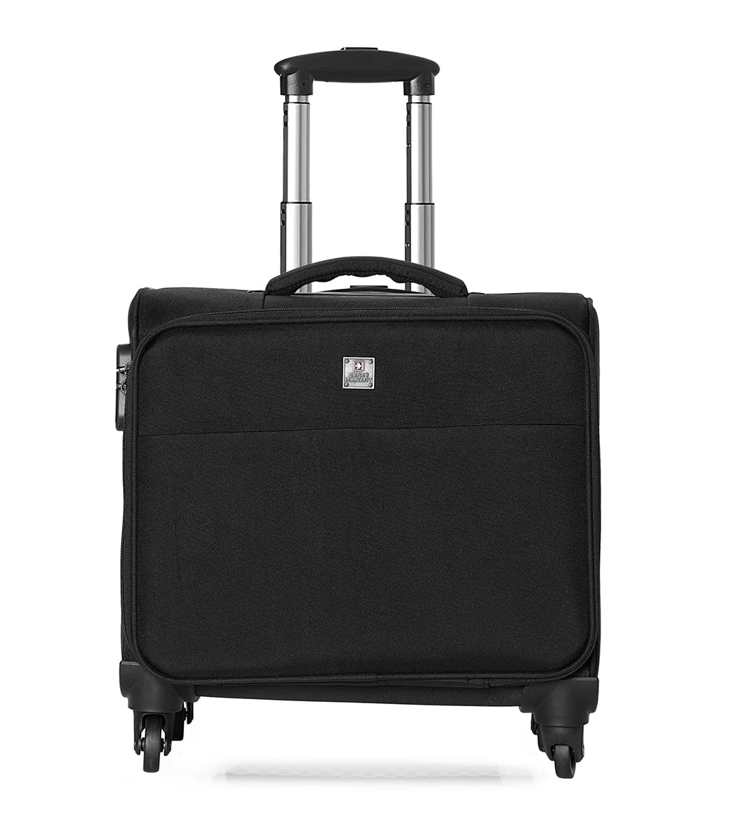 Trooper Laptop Overnighter Trolley Bag with 15.6 Inch Laptop Compartment, 360 Degree Wheels, 2-Step Aluminum Trolley with Utility Pocket, Premium Inner Lining, 48L Capacity, Black-image-38