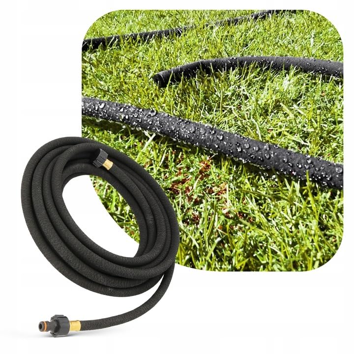LANDSCAPE GRADE THICK WALLED POROUS PIPE/DRIP LINE/LEAKY HOSE/SOAKER HOSE,1/2" (3 x In-Line Valve)