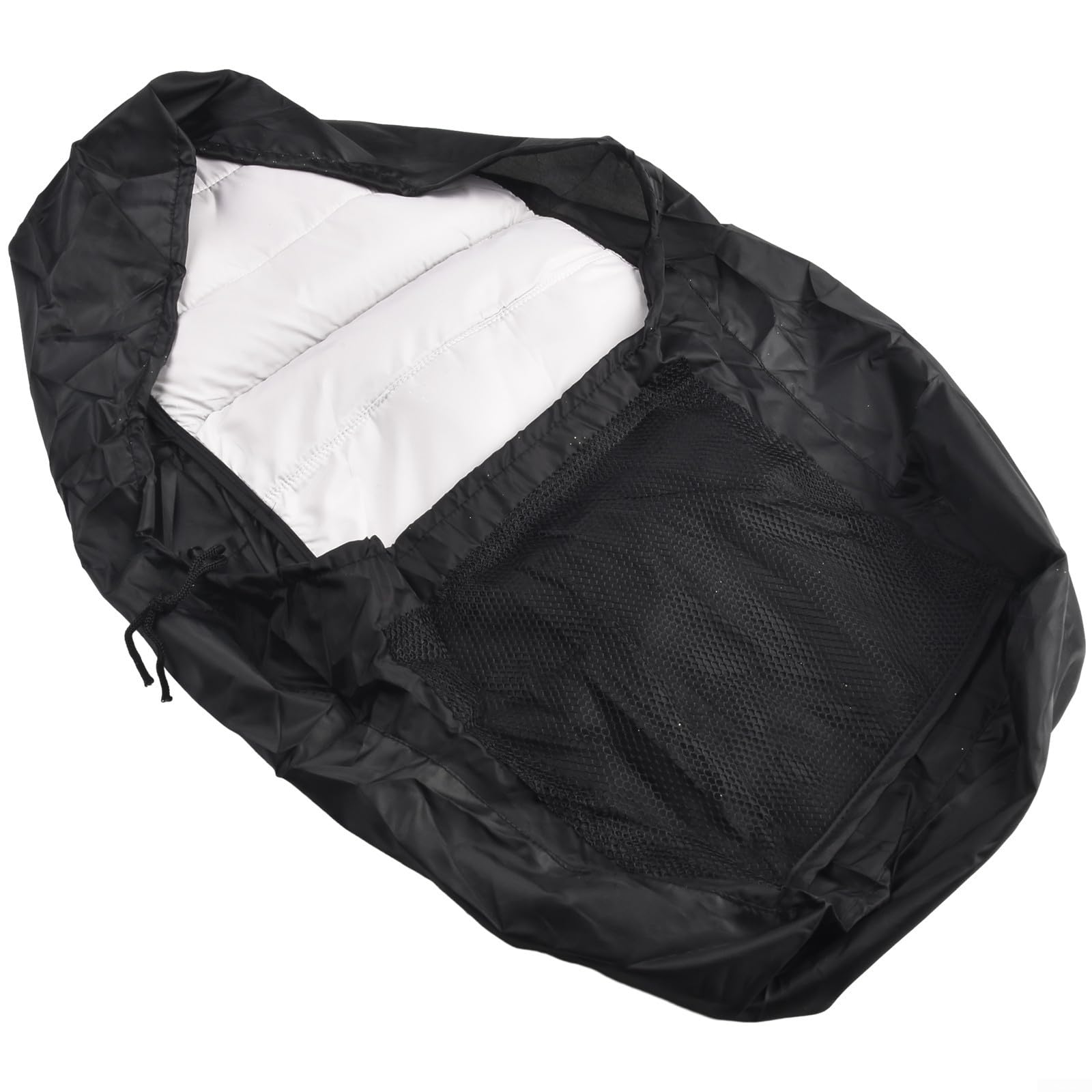 Funda para asiento de tractor con tela impermeable, cordón elástico y bolsillos traseros para cortacésped y tractores agrícolas (gris)