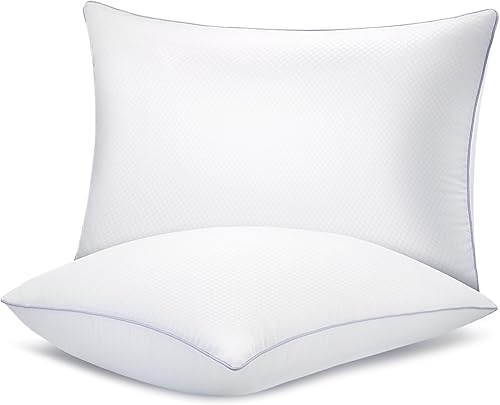 Almohadas de cama para dormir, paquete de 2, almohadas tamaño Queen, relleno alternativo de plumón, almohada para dormir de espalda, estómago o de